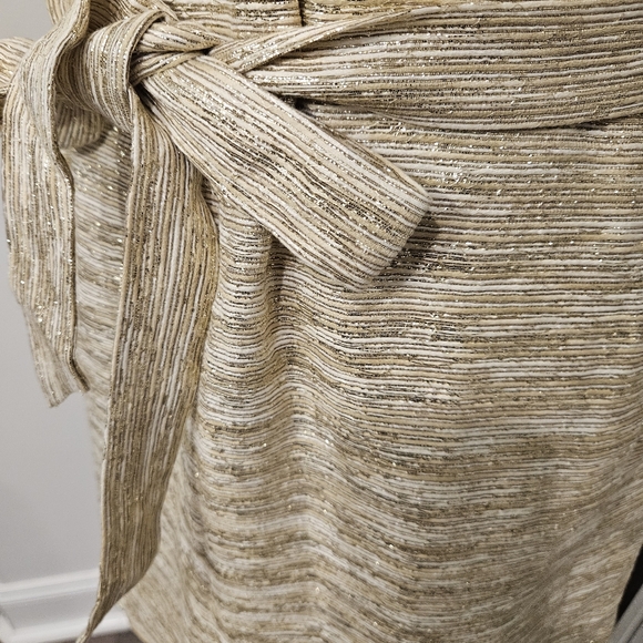 Kate Spade Dorothy Shift Dress Size 0 Starlight Gold Tweed Bow Event Formal Silk - Picture 7 of 16